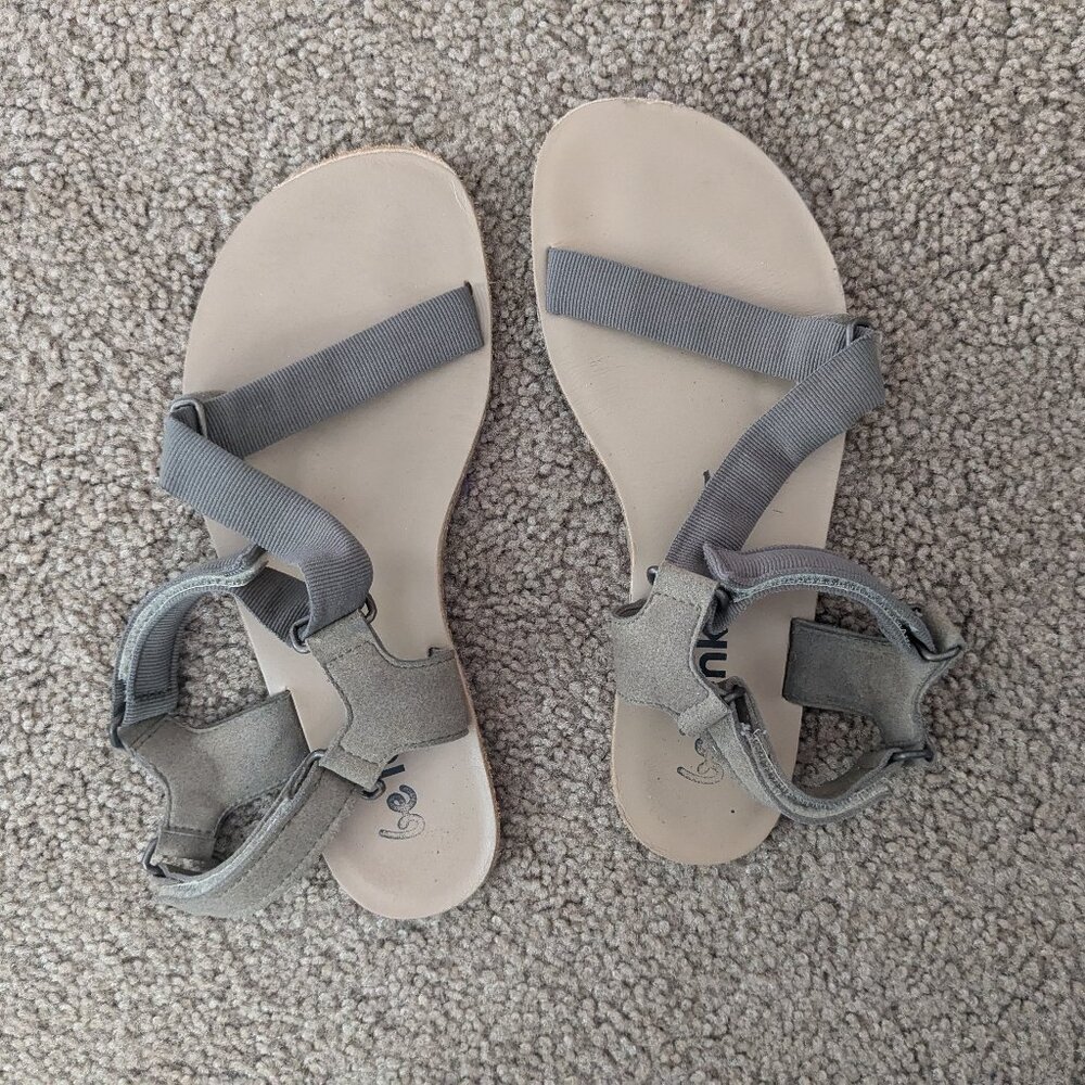 Be Lenka Flexi barefoot sandals olive green / adjustable velcro straps / size 37